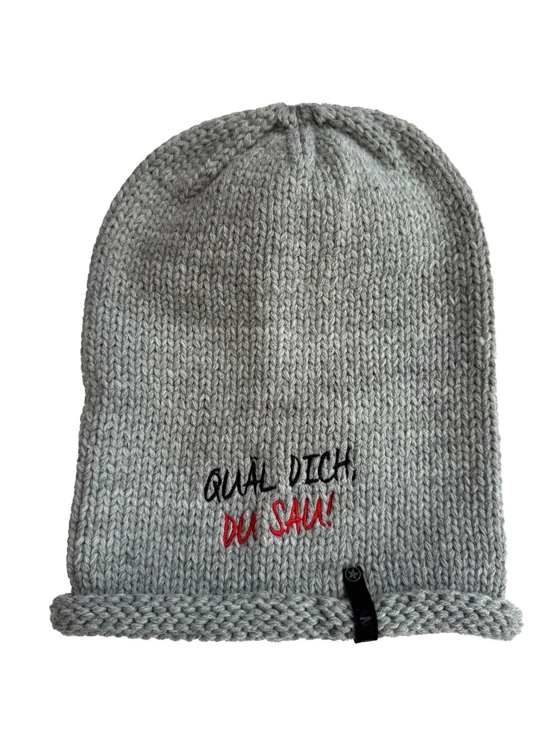 Mütze Quäl dich, du Sau hellgrau