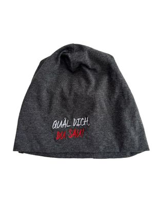 Mütze Quäl dich, du Sau dunklegrau Mütze Quäl dich, du Sau dunklegrau