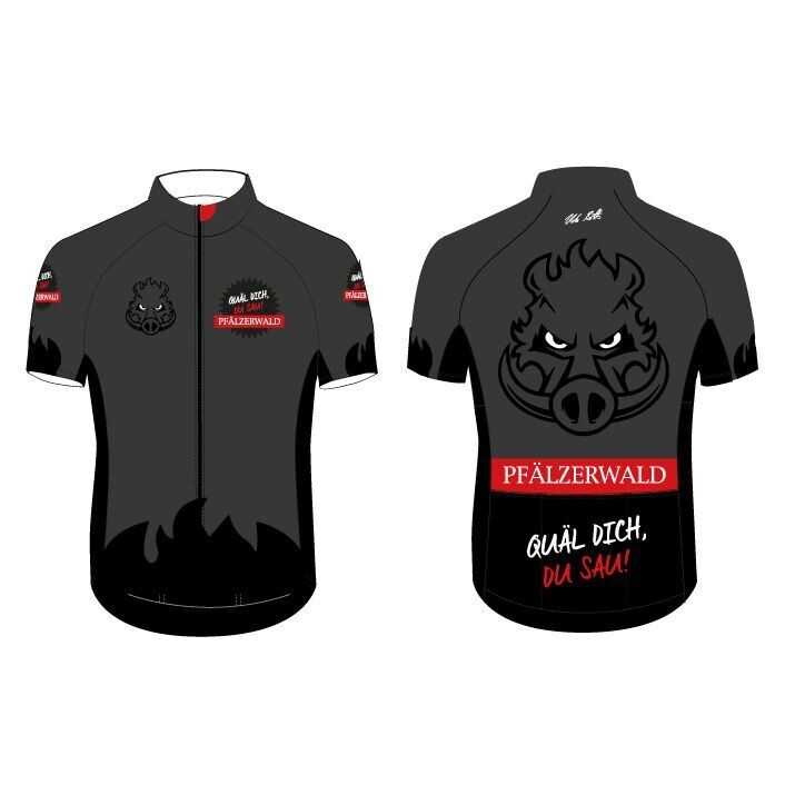 Renntrikot Kurzarm dunkelgrau "Pfälzerwald"