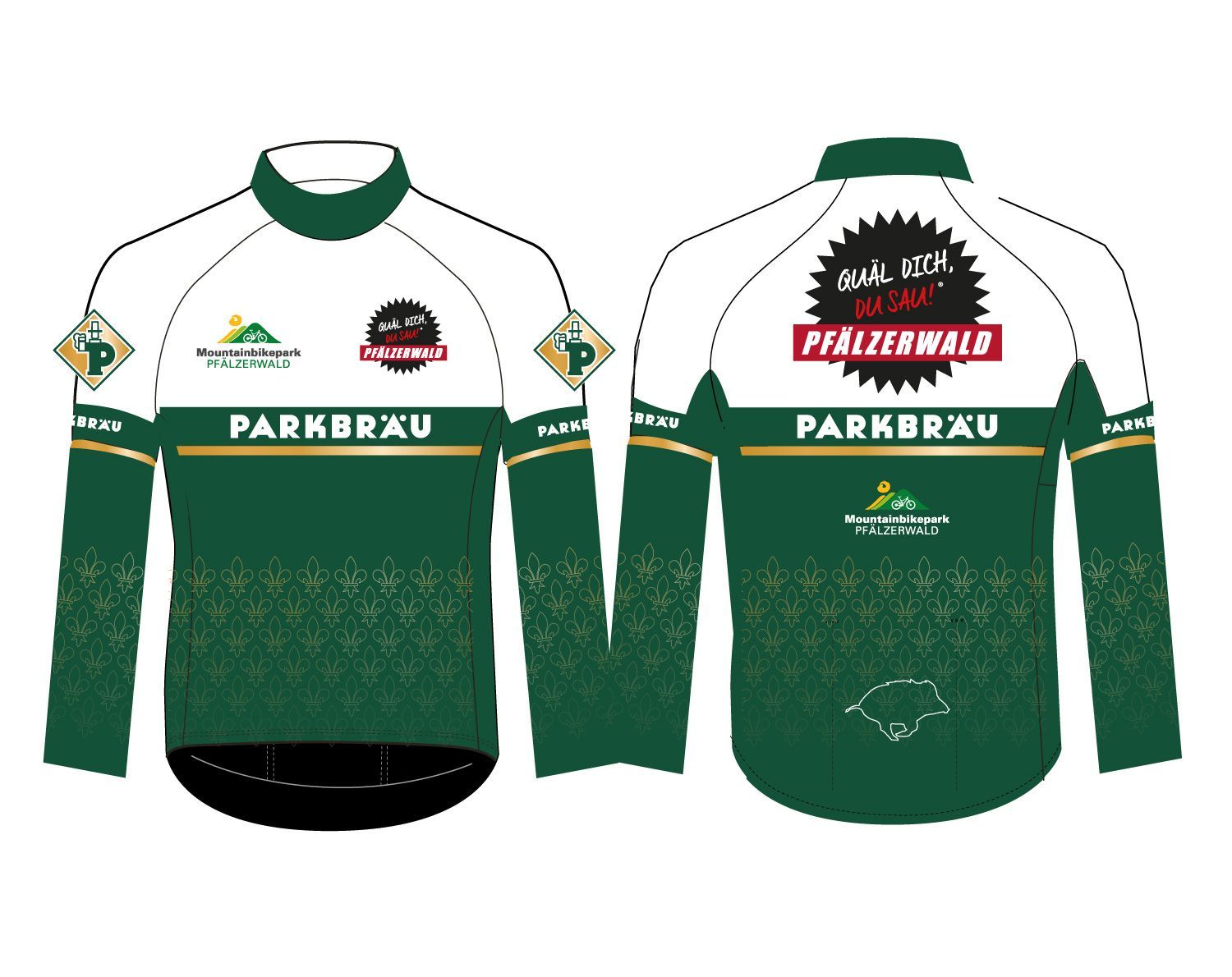 Freeride-Trikot Park-Edition langarm grün