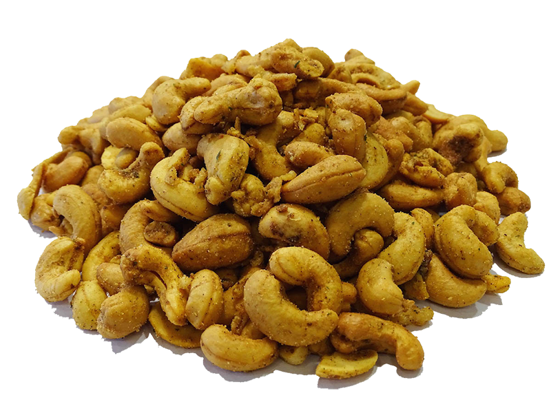 Cashewnoten gebrand met kruiden