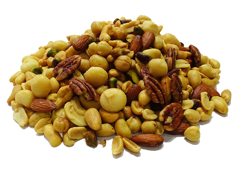 Gemengde noten met pinda's gebrand met zout