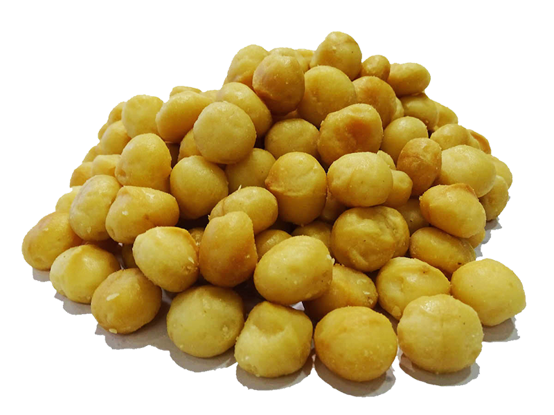 Macadamia's gebrand met zout