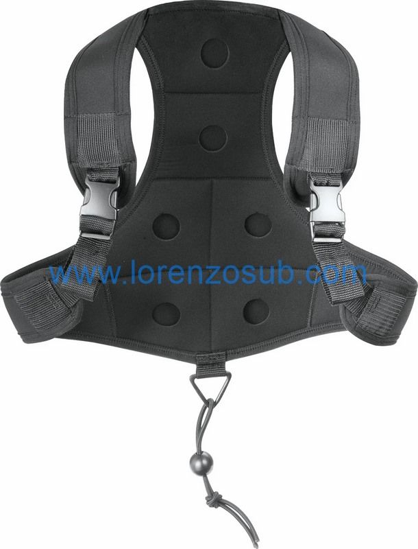 Schienalino Da Pesca Professionale – 6 Tasche Portapiombi, Clip Sternale E Cintura, Neoprene 3,5 Mm, Taglia XL, Colore Nero