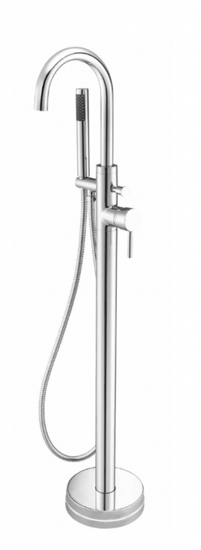 Round Freestanding Bath Shower Tap - Chrome