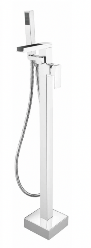 Square Freestanding Bath Shower Tap - Chrome