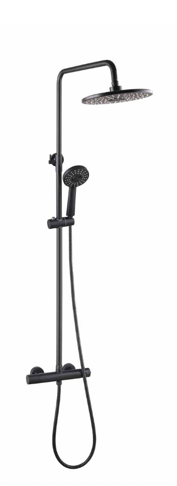 Round Thermostatic Shower - Black