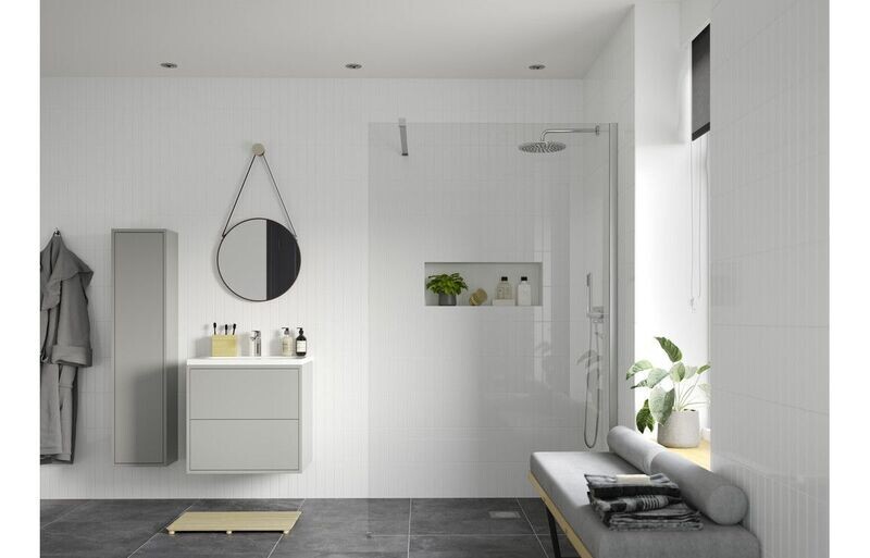 Iconic Wetroom Panel & Support Bar - Chrome