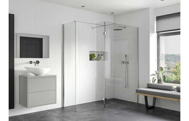 Iconic Wetroom Side Panel & Arm - Chrome