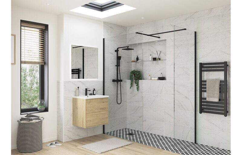 Iconic Wetroom Side Panel & Arm - Black