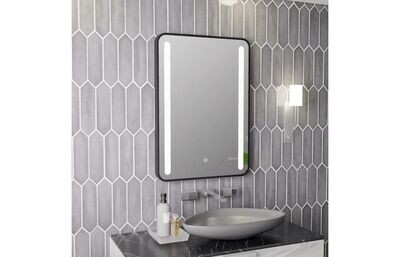Frontier 500x700mm Rounded Front-Lit LED Mirror - Black