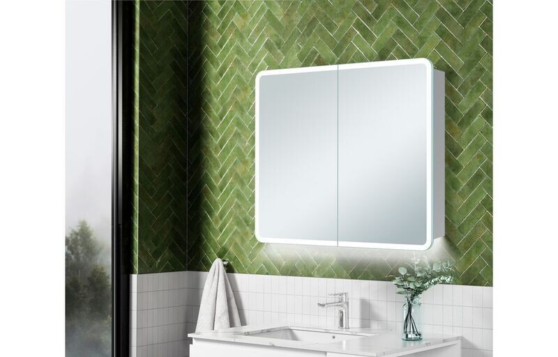 Akora 600mm 2 Door LED Mirrored Cabinet