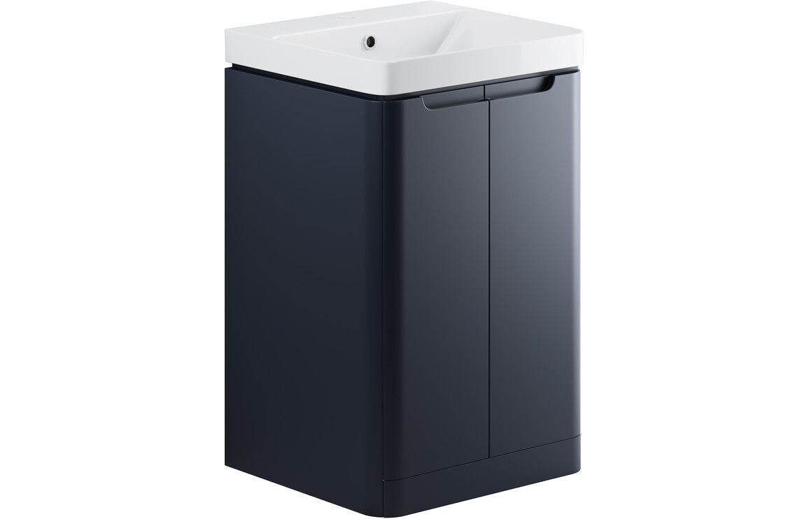 Flambra 2 Door Floor Standing  Basin Unit - Matt Indigo Blue