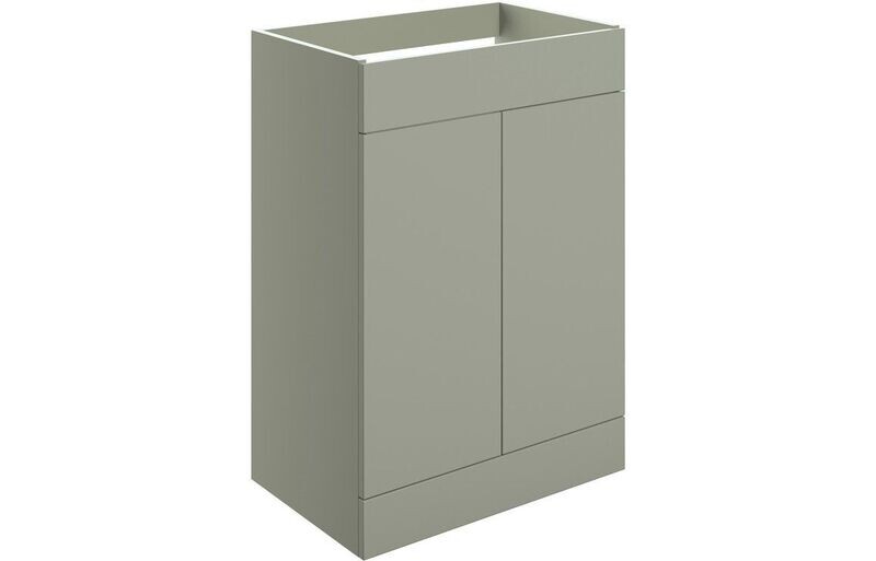 Stately 590mm Floor Standing 2 Door Basin Unit (No Top) - Matt Olive Green