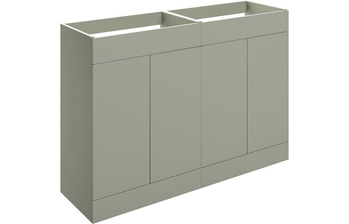 Stately 1180mm Floor Standing 4 Door Basin Unit (No Top) - Matt Olive Green