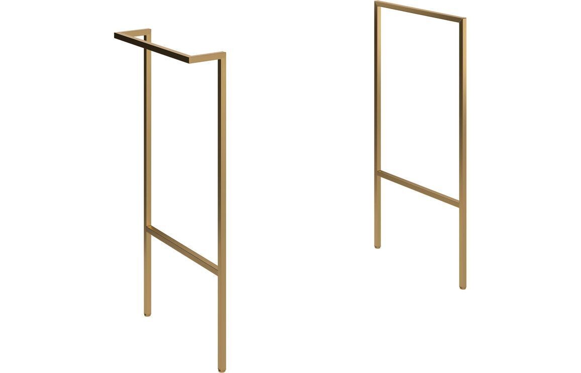 Stately Optional Frame with Integrated Towel Rail - Brushed Brass