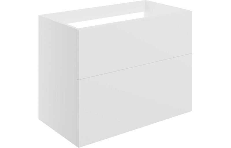 Stately 790mm Wall Hung 2 Drawer Basin Unit (No Top) - Matt White