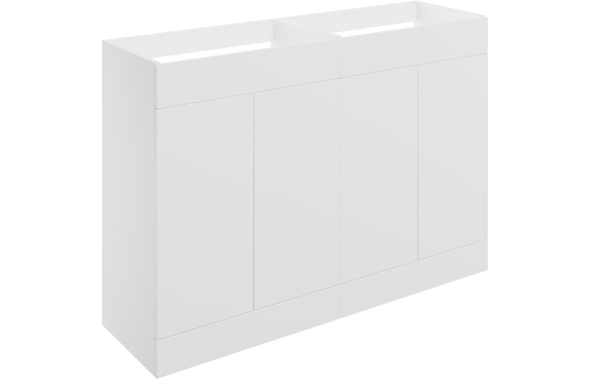 Stately 1180mm Floor Standing 4 Door Basin Unit (No Top) - Matt White