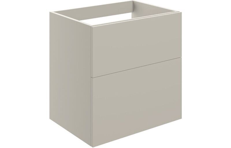 Stately 590mm Wall Hung 2 Drawer Basin Unit (No Top) - Matt Latte