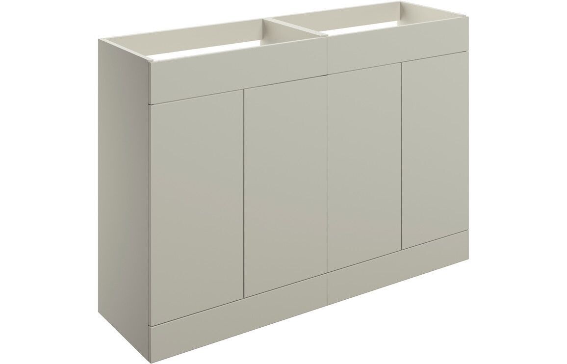 Stately 1180mm Floor Standing 4 Door Basin Unit (No Top) - Matt Latte