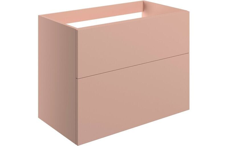 Stately 790mm Wall Hung 2 Drawer Basin Unit (No Top) - Matt Antique Rose