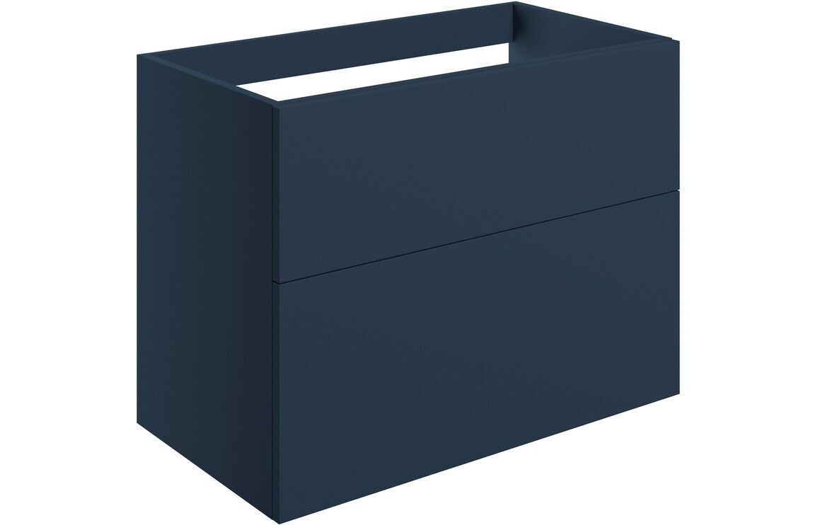 Stately 790mm Wall Hung 2 Drawer Basin Unit (No Top) - Matt Deep Blue