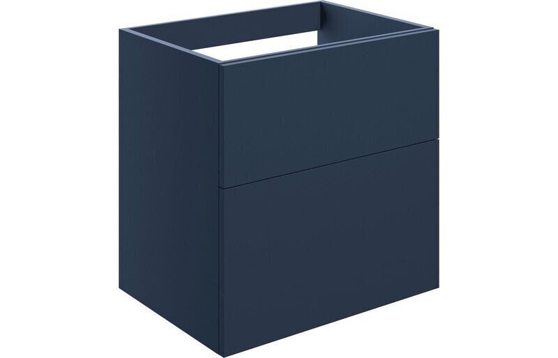 Stately 590mm Wall Hung 2 Drawer Basin Unit (No Top) - Matt Deep Blue