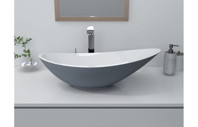 Elli 564x323mm 0TH Resin Washbowl in White or Grey