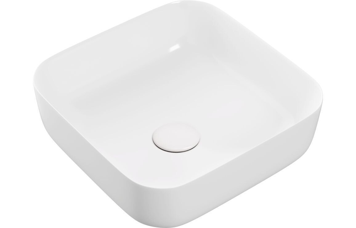 Lucy 400mm Ceramic Square Washbowl & Waste