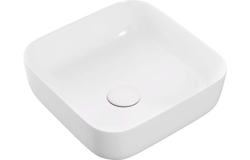 Lucy 400mm Ceramic Square Washbowl & Waste