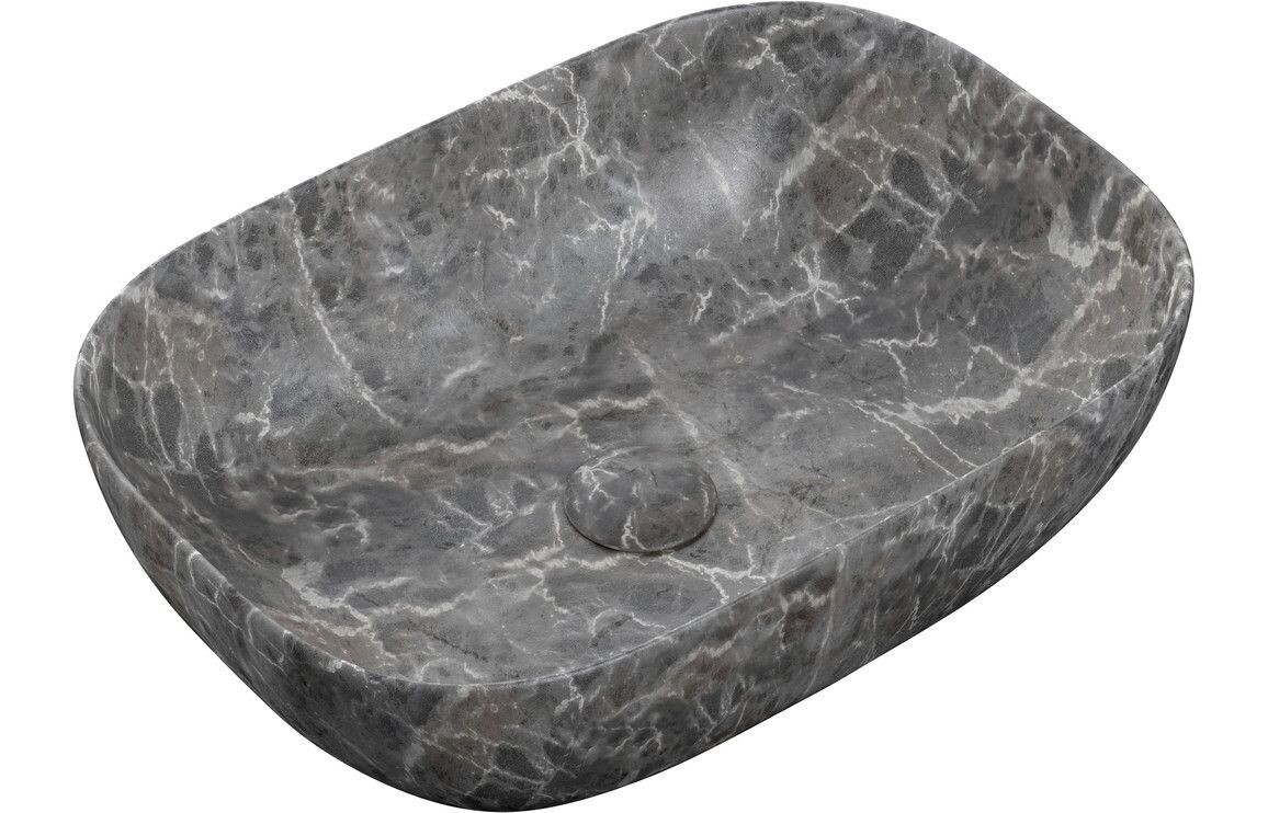 Etta 460x330mm Ceramic Washbowl - Grey Marble Effect