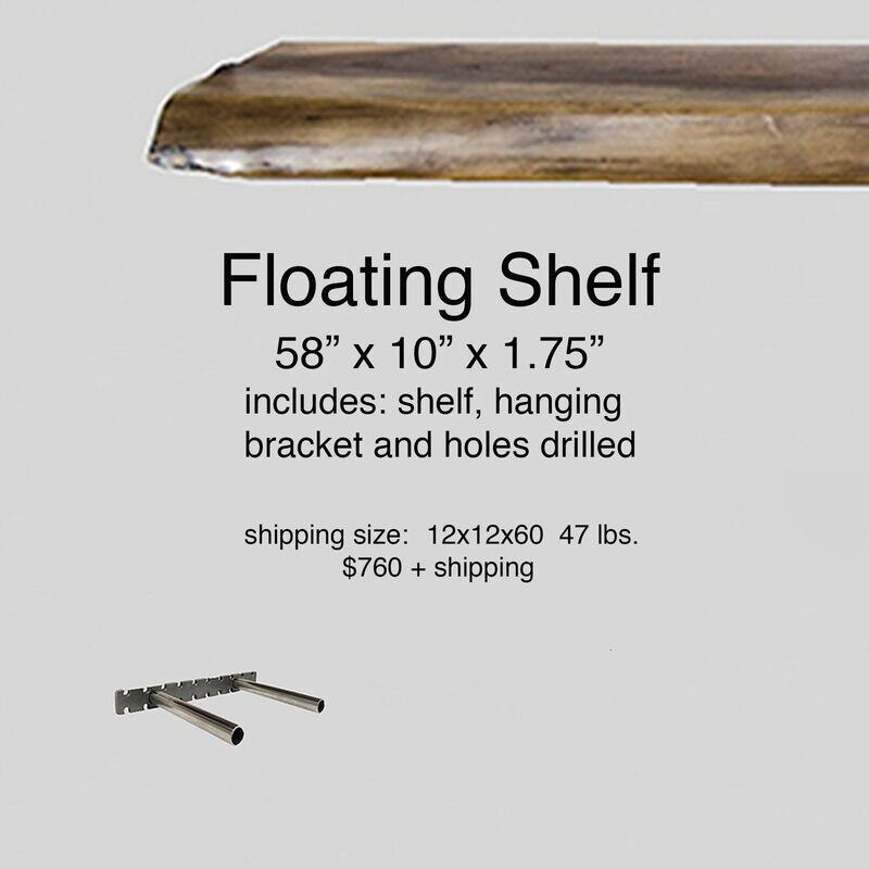 Floating Shelf 58" x 10" x 1.75-2"