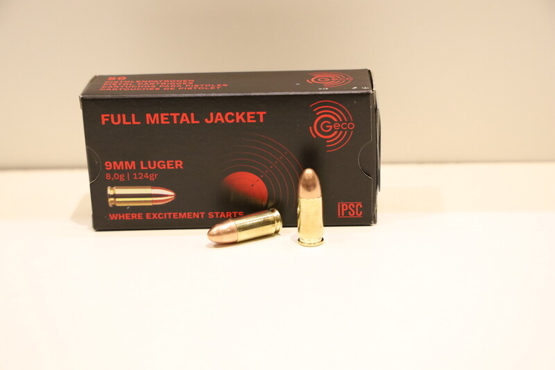 Kaliber: 9mm Luger | Hersteller: Geco | Geschoss: 124 gr FMJ | 1000 Schuss