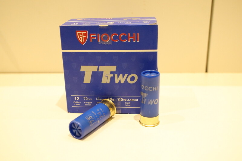 Kaliber: 12/70 | Hersteller: Fiocchi TT Two | 24 gr |2,4mm | #7,5 | 1000 Schuss