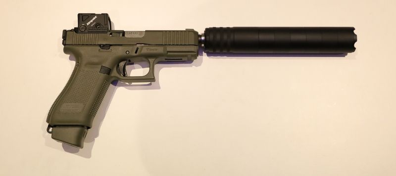Glock 45 A-Cut Hunter Edition mit AIMPOINT COA | Kal: 9mm Luger | Laufgewinde | A-Tec Schalldämpfer