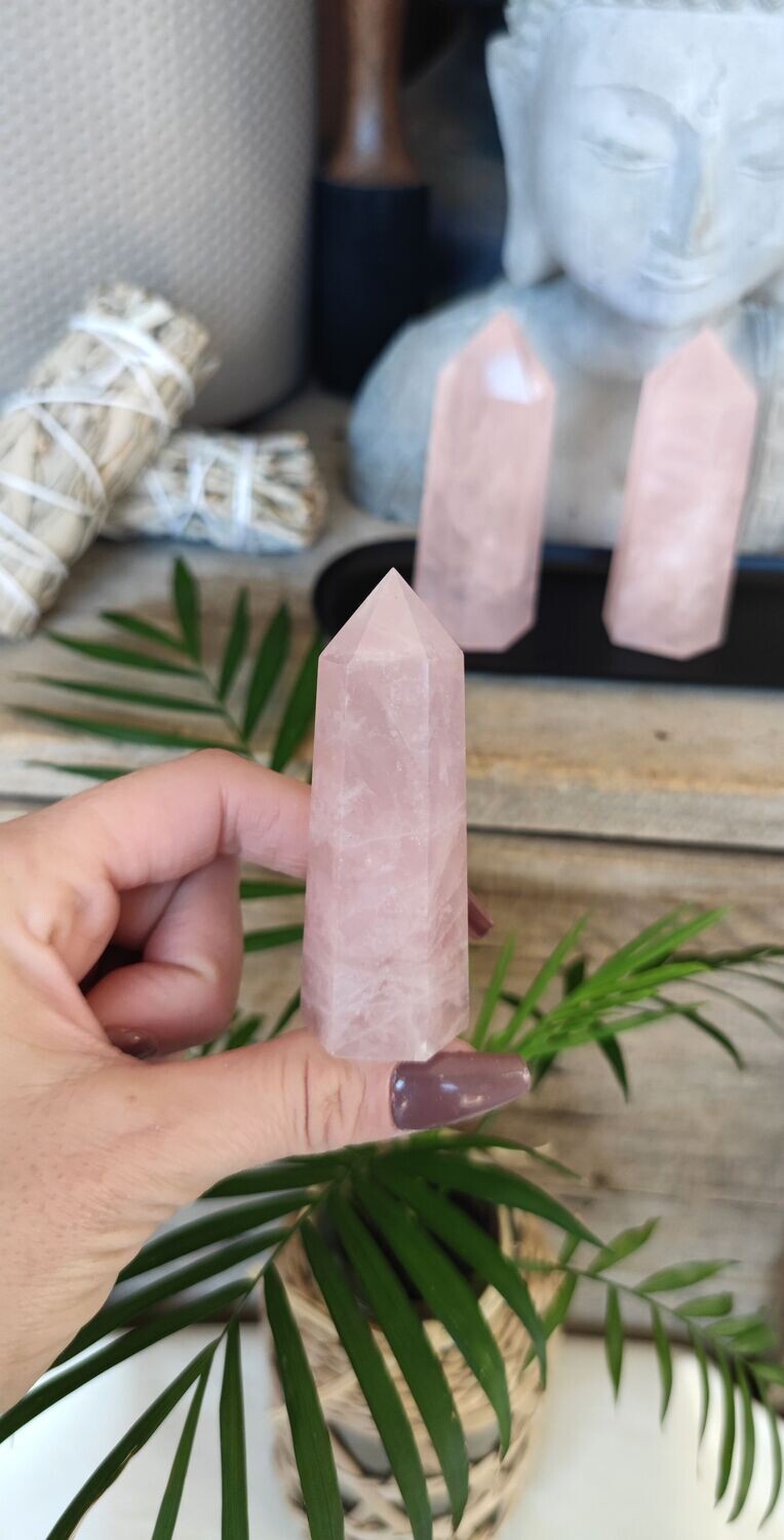 Tour de Quartz Rose - Qualité Extra (au choix), Modèle et Prix: Tour 3 - H7,50 x D2,70cm environ
