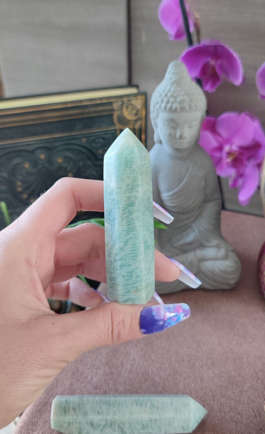 Tour d'Amazonite (au choix), Style et Prix: Tour 2 - H8,30 x D2,30cm environ