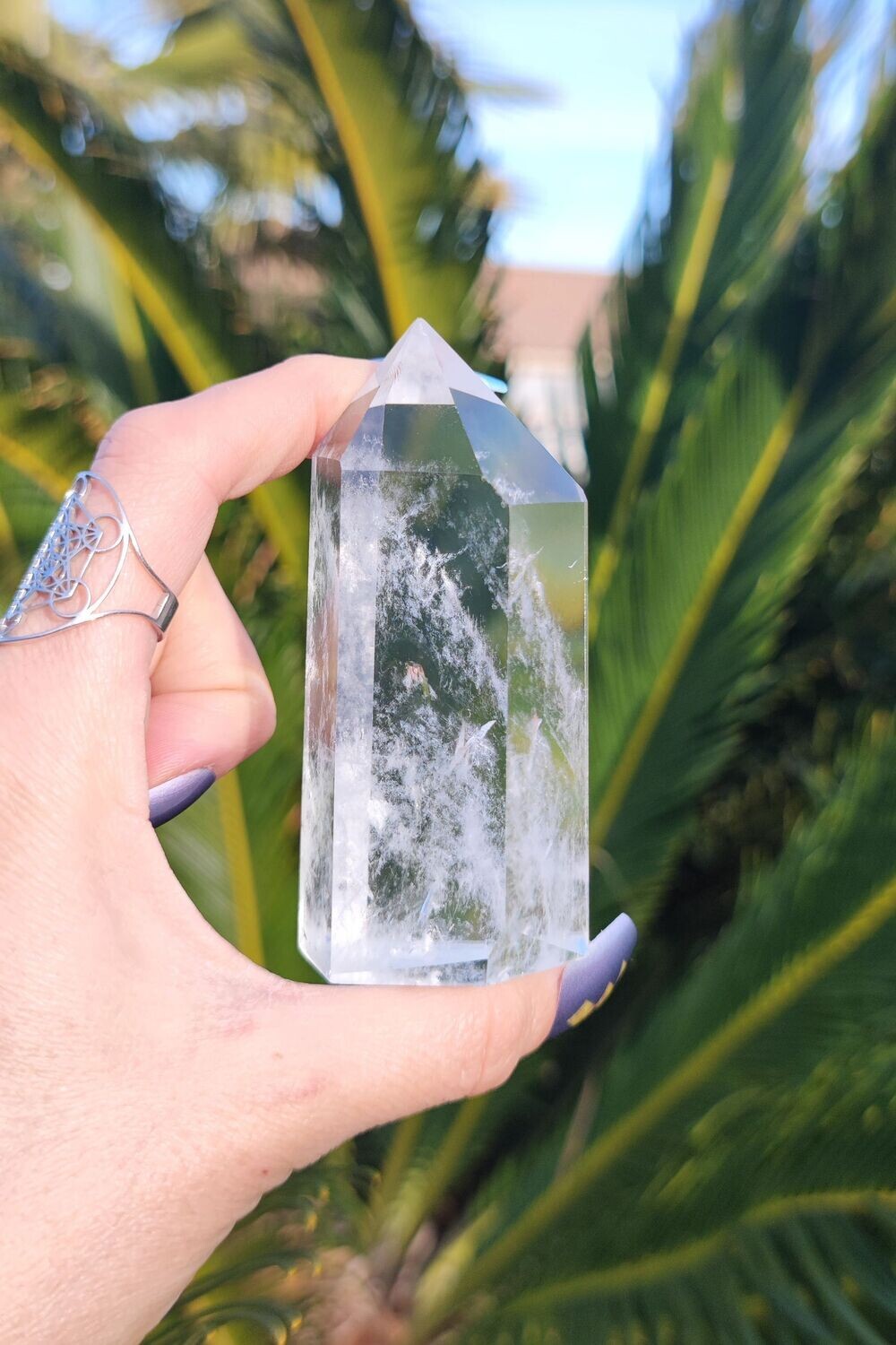 Tour de Cristal de Roche - Qualité supérieure (au choix), Modèle et Prix: Tour 3 - H8,80 x D3,75cm environ