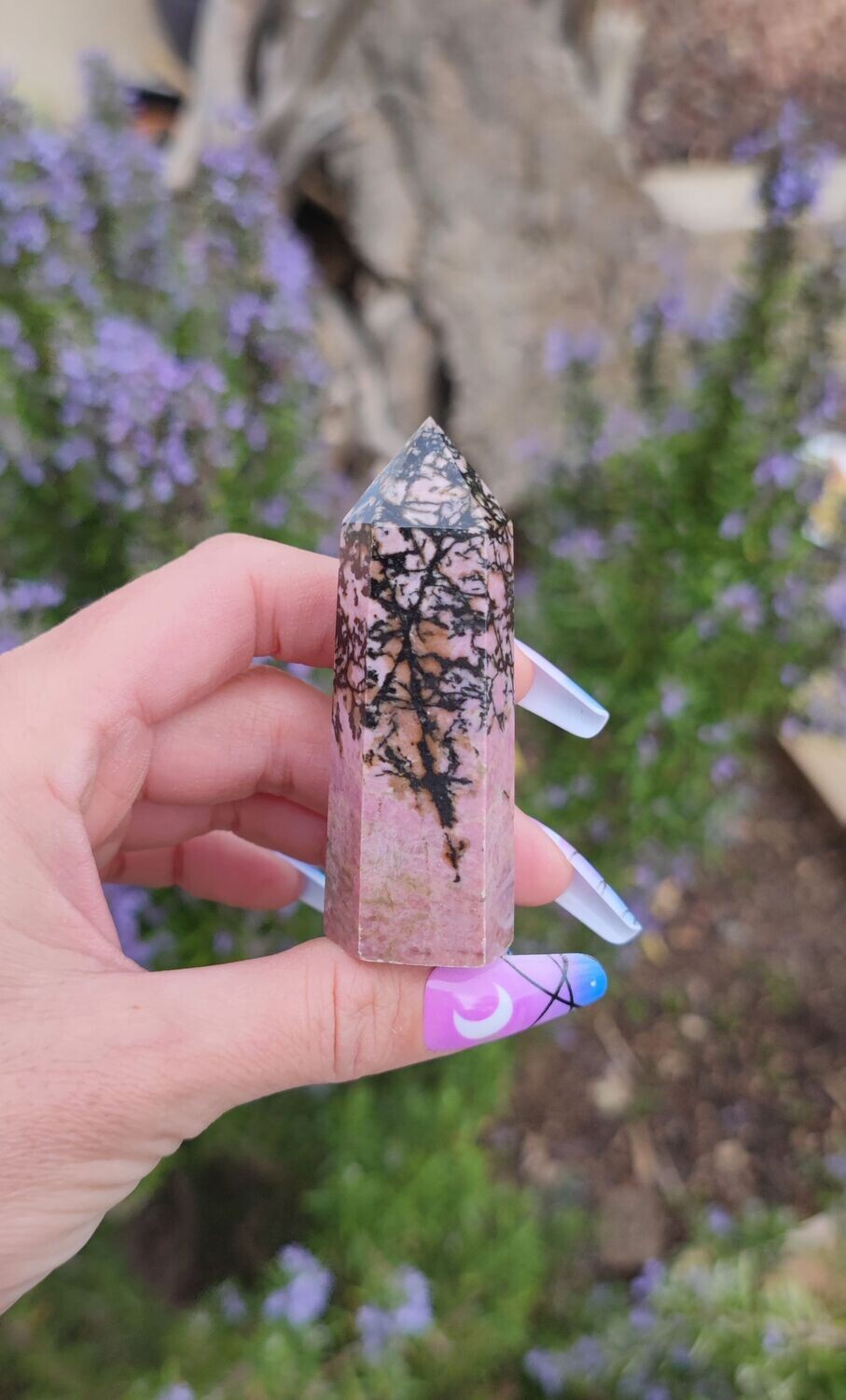 Tour de Rhodonite - Qualité Supérieure (au choix), Modèle et Prix: Tour 3 - H7,20 x D2,67cm environ