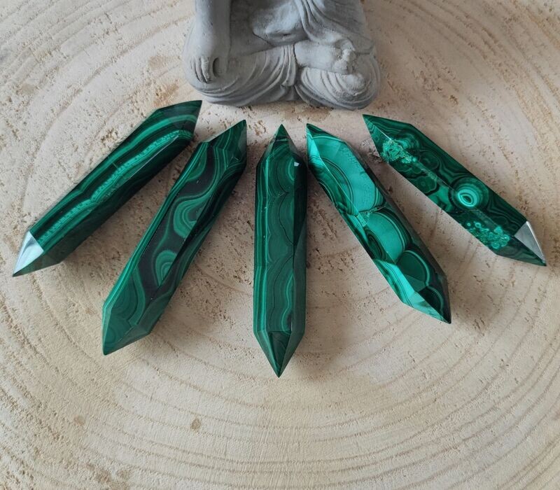 Pointe Bi-terminée de Malachite - Qualité Extra (au choix)