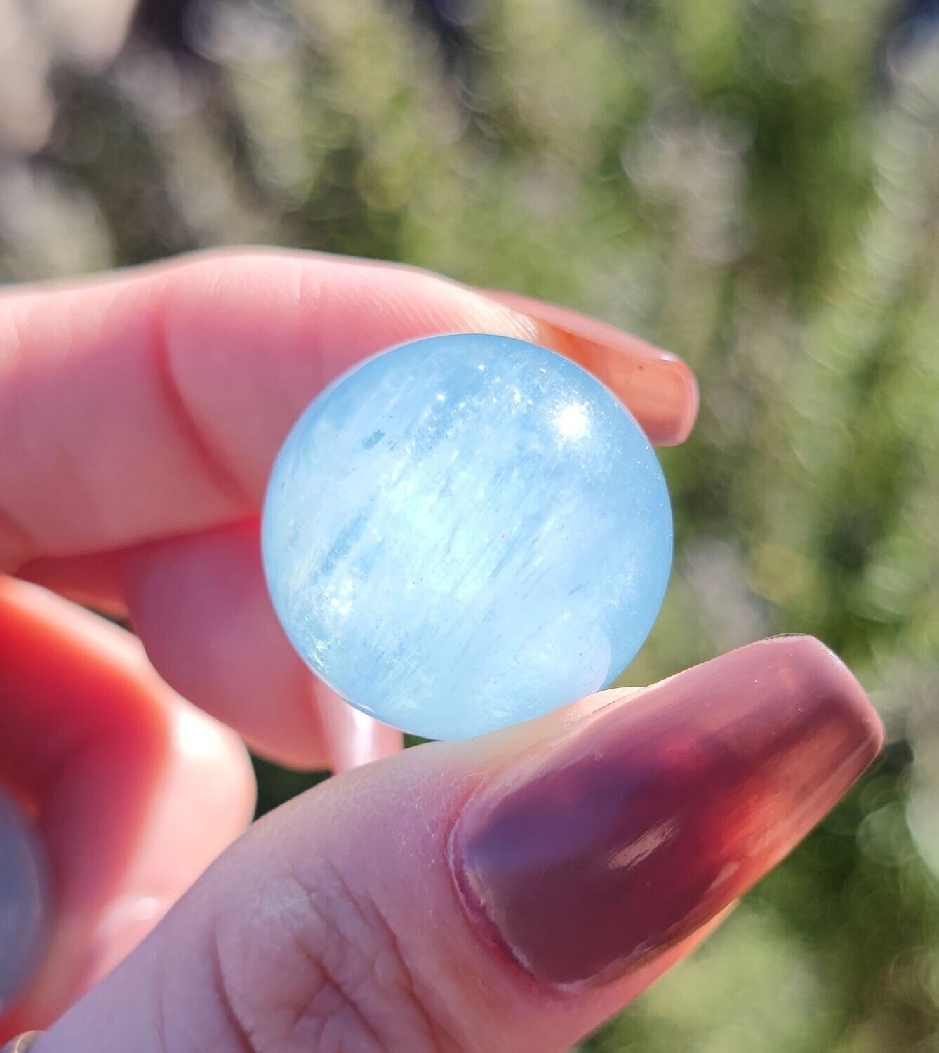 Sphère d'Aigue Marine (au choix), Taille et Prix: Choix 2 : D2,20cm environ