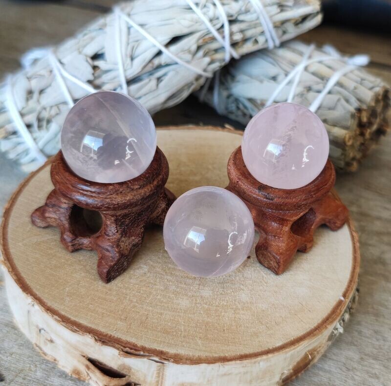 Mini Sphère Quartz Rose Étoilé