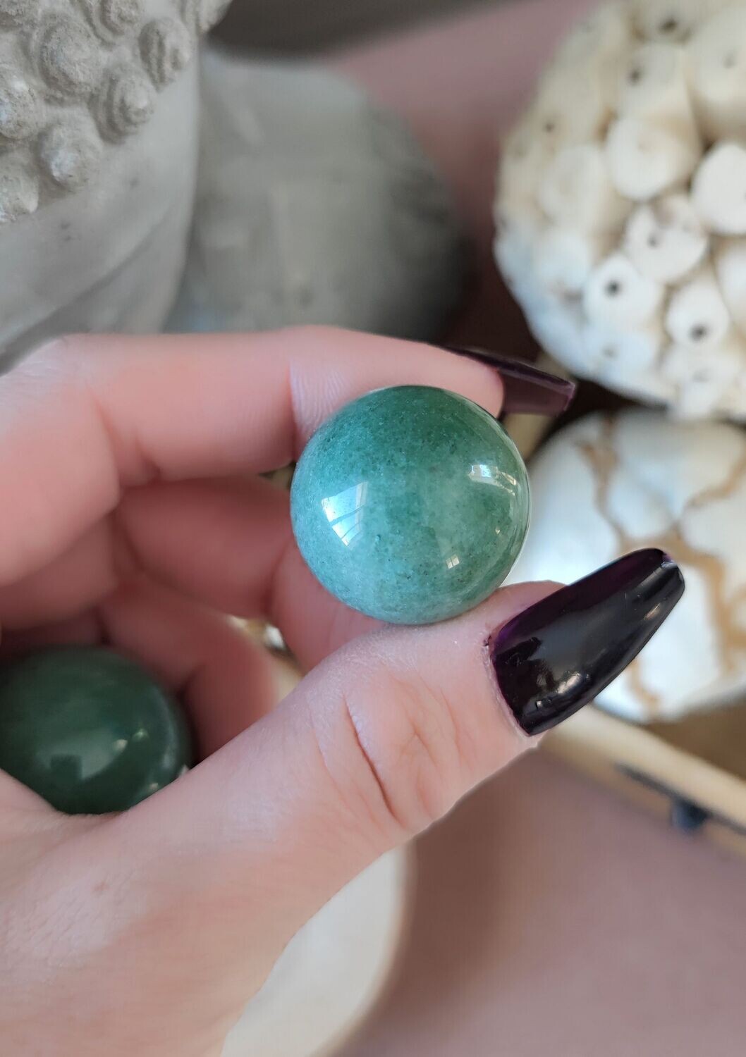 Petite Sphère d'Aventurine (au choix), Taille et Prix: Sphère 2 - D2,45cm environ