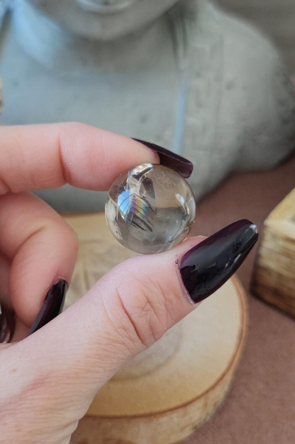 Mini Sphère de Quartz Fumé (au choix), Taille et Prix: Taille 2 : D2,15cm environ