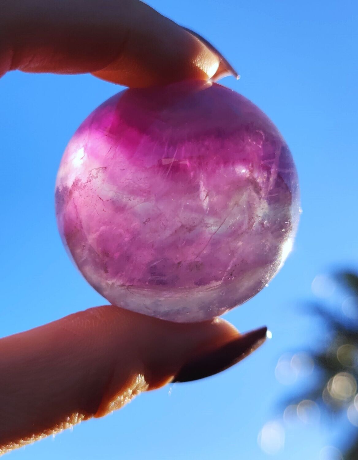 Sphère de Fluorite (au choix), Style et Prix: Sphère 2 - D4,40cm environ