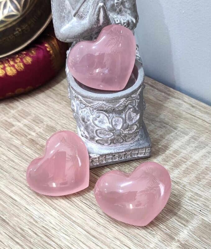 Cœur en Quartz Rose Foncé - Qualité Supérieure (au choix)