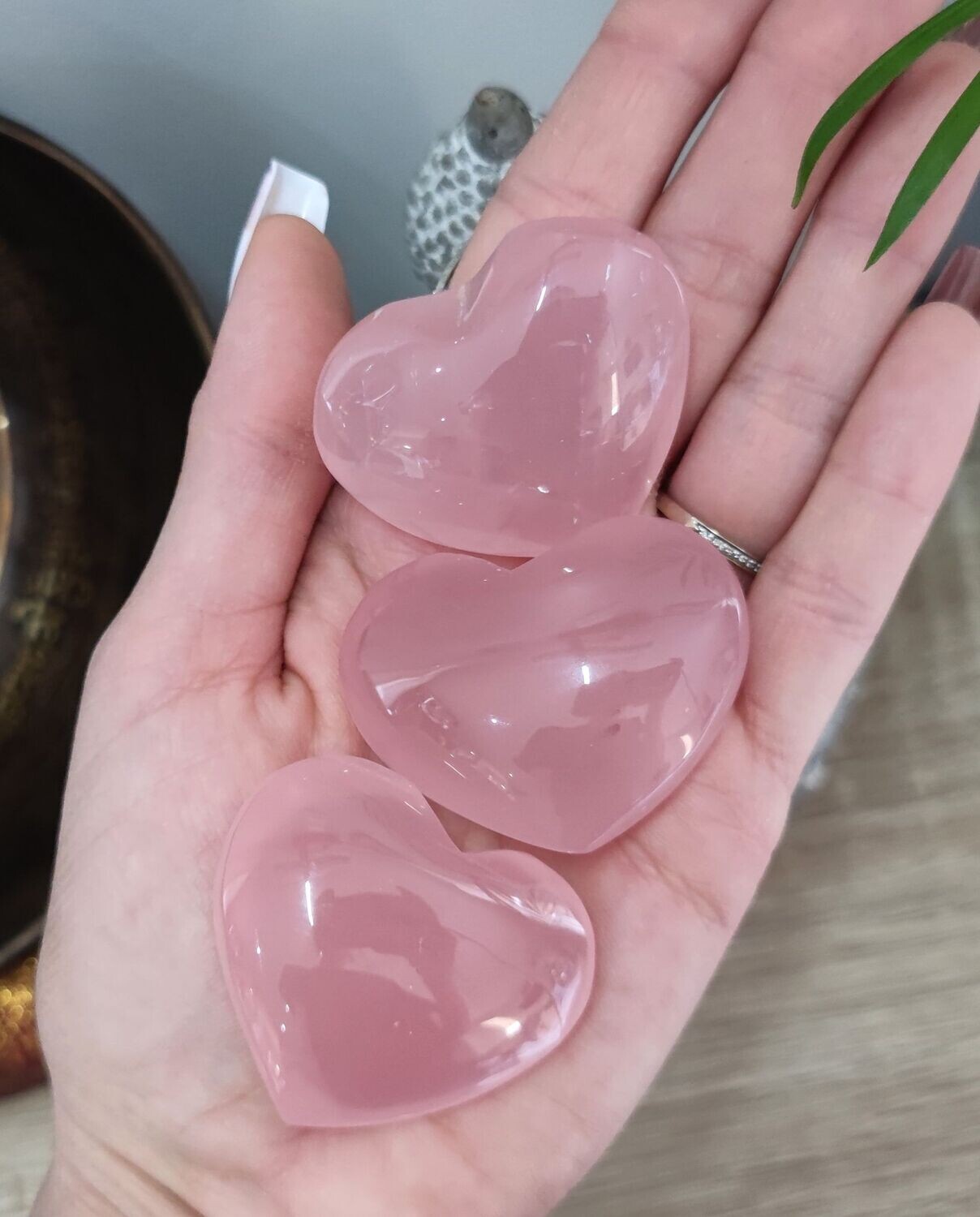 Cœur en Quartz Rose Foncé - Qualité Supérieure (au choix), Taille et Prix: Cœur 2 - H3,90 x L4,50 x Ep2,00cm environ