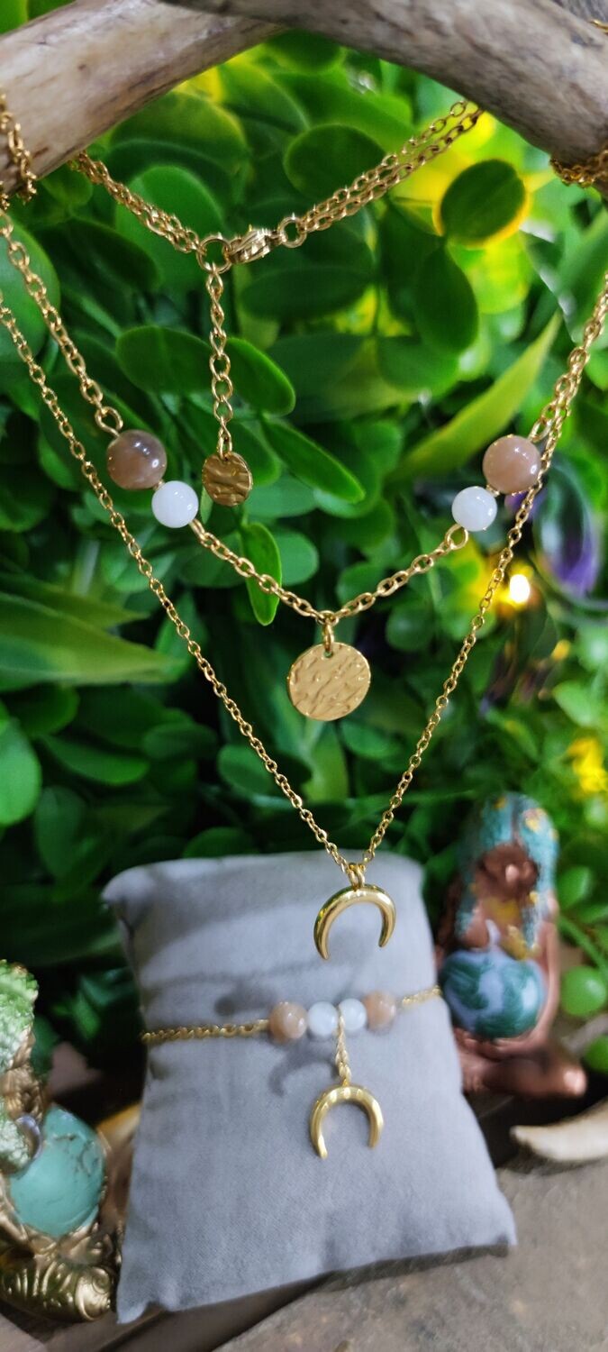 Collier "Phébé" en Pierre de Lune