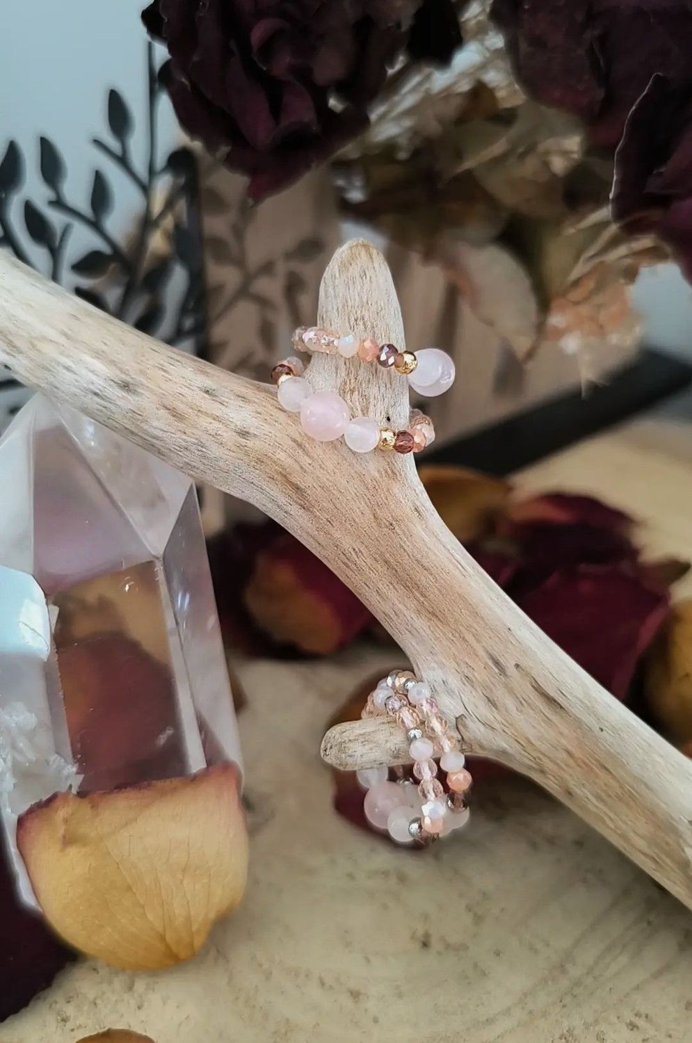 Bague "Elena" en Quartz Rose