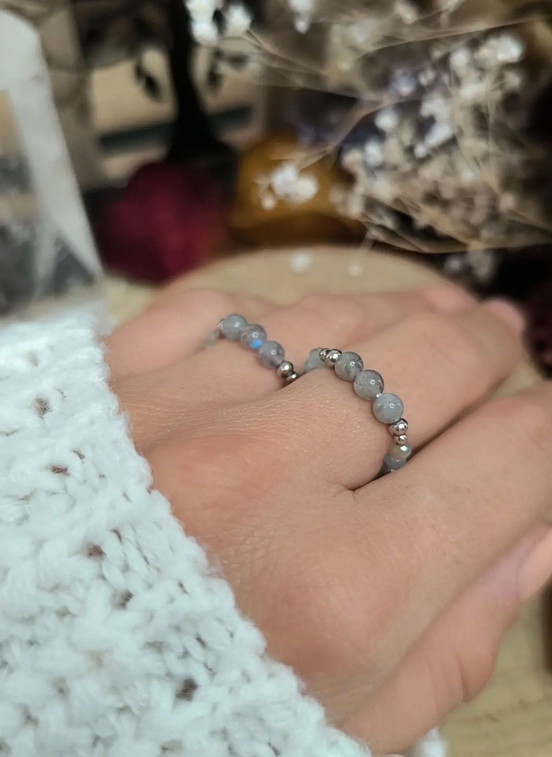 Bague "Perséide" en Labradorite